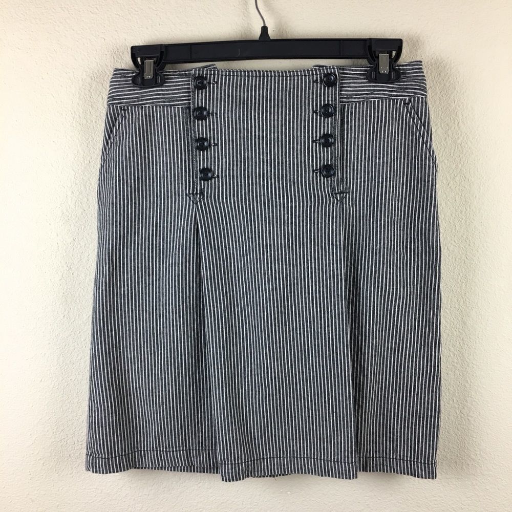 Larryย Levine Black & White StripedโSailor Skirtโ8
